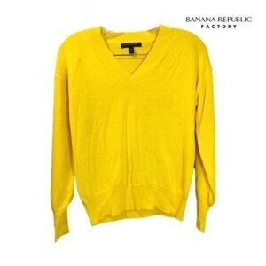 Banana Republic Women's Pullover Sweater Ribbed V‎ neck Cuff Hem